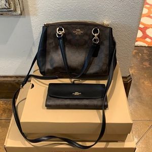 Coach crossbody satchel and wallet to match